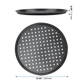 MANCHAP 3 PCS 12 Inch/32cm Pizza Tray, Non-Stick Pizza Pans with Holes, Round Pizza Crisper Pan Perforated Oven Tray for Baking