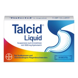 Talcid Liquid - Medicine for Heartburn and Acid-Related Stomach Disorders - with 1000 mg Hydrotalcite - 1 x 20 Bags