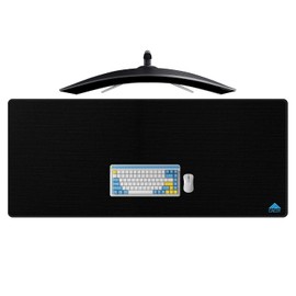Cacoy 140x60 cm Alfombrilla de Raton Gaming, Grande Alfombrilla de Escritorio Ordenador, Alfombrilla para ratón de Oficina Antideslizante, Extendida Alfombrilla Escritorio Multifuncional (Negro)