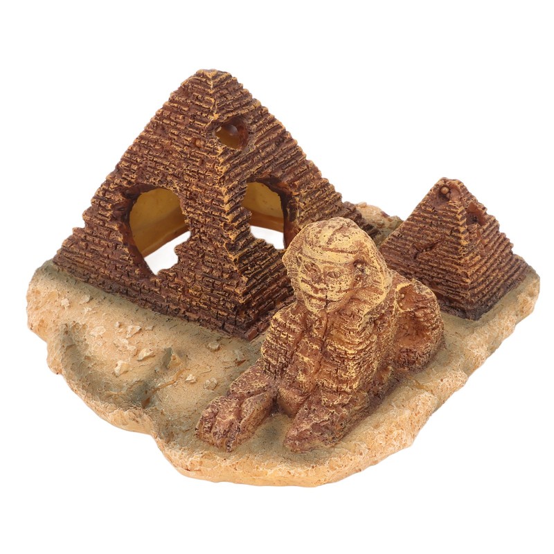 Aquarium Pyramid Decor Realistic Safe Resin Fish Tank Pyramid Hiding