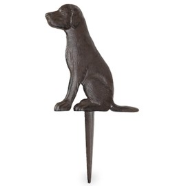 Moritz Cast Iron Garden Stake - Weatherproof Decorative Dog Figure in Dog Shape for Garden, Bed, Lawn - Animal Figure Made of Iron in Antique Style - 30.5 x 21.5 cm - Labrador Design