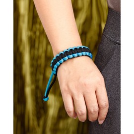 XHUUU 2PCS Paracord Bracelets Rope Braided Outdoor Survival Bracelet for Men Women Distance Matching Friendship Unisex Adjustable (Blue)