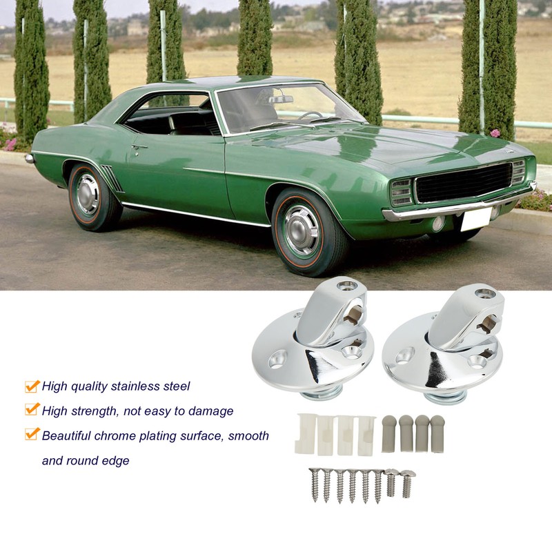 Car Sun Visor Support Brackets with Screw Bushing Chrome Plating