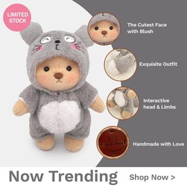 Cuddly Teddy Bear Collection – Different Styles with Changeable Outfits! Plush Toys for Boys & Girls:_Giant Fluff tail Brown Bear