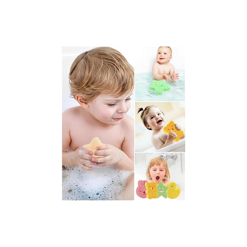 4 Piezas Esponja Para Baño Bebe, Esponja De Baño Para