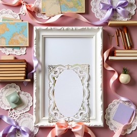 Silver Cutting Dies for Card Making, Lace Hole Rectangle Frame Metal Cutting Dies Embossing Stencil for DIY Scrapbooking Album Photo Craft Paper Card Making Accessories