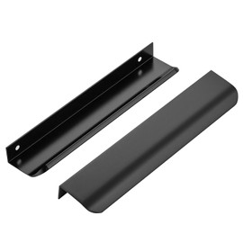 Ravinte Hardware 20 Pack Black Cabinet Handles, 7.8 Inch (200mm) Finger Edge Pulls, 6-1/4 Inch Hole Center, Finger Pulls for Cabinets