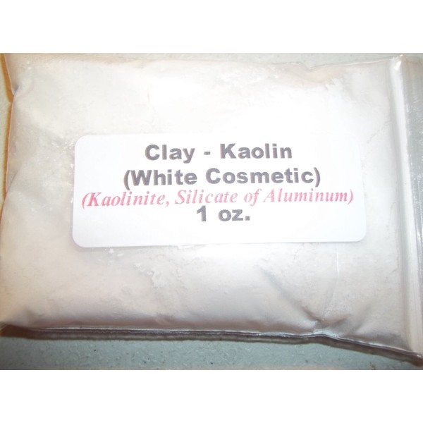 Clay 1 oz. Clay - Kaolin (White Cosmetic) (Kaolinite, Silicate of Aluminum)