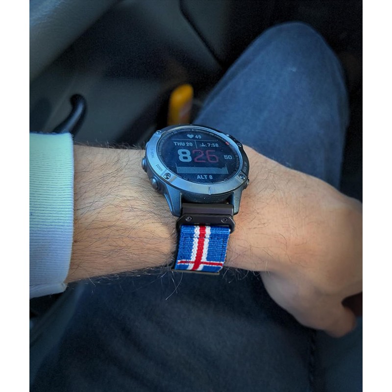 Torbollo Garmin Belt Nylon Garmin Band for Fēnix, Instinct, Approach,