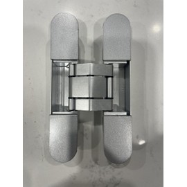 Concealed Hinges, Hidden Door Hinges, 180 Degree Swing Hinge, Zinc Alloy, 26mm x 140mm, 2 in Pack, Colour Silver