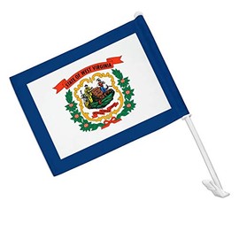 GRAPHICS & MORE West Virginia State Flag Car Truck Flag with Window Clip On Pole Holder