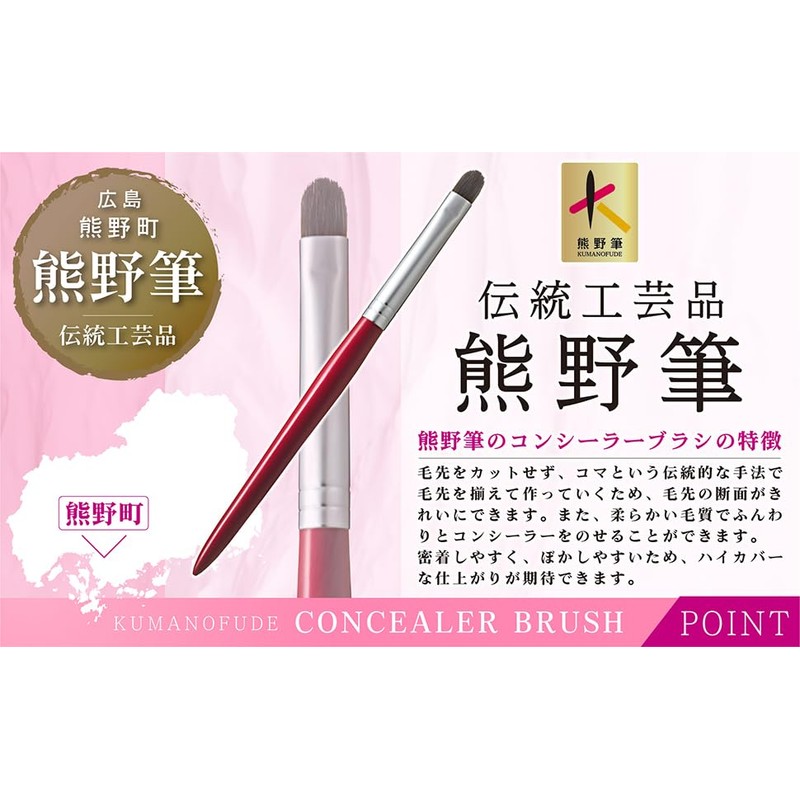 Hakuundo Kumano Brush, Nose Shadow Brush, Concealer Brush, Eye Makeup,
