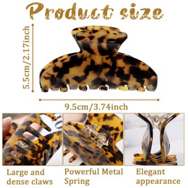 2pcs Stylish Acrylic Ponytail Clips - Exquisite Ponytail Clips Are Strong Non-Slip Fixed Tortoiseshell Ladies Large Hair Claw Clips, Suitable For Thick Hair, Thick Hair, Ladies Hair Design