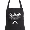 Second Ave Men's Funny Grillfather Black Apron BBQ Grill Cooking