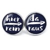 JUANLOWE Hier rein, da raus earrings with saying, women's slogans