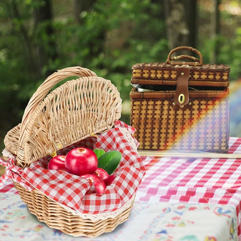 MAGICLULU Wicker Picnic Basket with Insert, Country House Style Picnic
