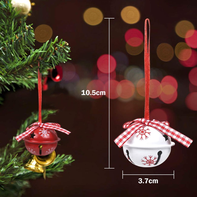 LIHAO Pack of 12 Bells, Snowflakes, Christmas Tree Decorations, Christmas
