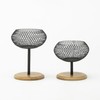 Modern Metal Candle Holders Set of 2, Elegant Black &