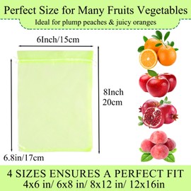 200 PCS Fruit Protection Bags Mesh Bags Drawstring 6x8 inch Netting for Garden Protection Fruit Tree Netting Fruit Bags for Fruit Trees Garden Netting Pest Barrier