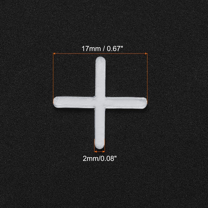 HARFINGTON 100pcs Tile Spacers 2mm Hard Plastic Cross Tiles Leveler