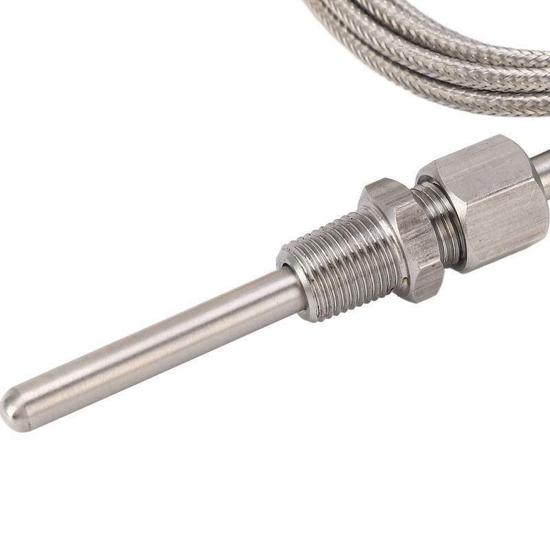 K Type Thermocouple Sensor 1/8 NPT 80mm Temperature Probe Yellow