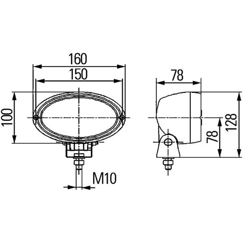HELLA 1GA 996 161-281 Halogen-Worklight - Oval 100 - 12V