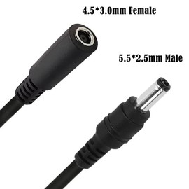 tunghey 2Pack Tip Adapter Converter Cable, Male 5.5x2.5mm to Female DC 4.5x3.0mm Adapter Charge Charging Cord for Laptop Notebook Computer 15CM