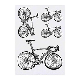 4 x 'Bicycle' Temporary Tattoos - Water Resistant, Skin-Safe, Non-Toxic Transfers, Mixed Sizes (TO00014302)
