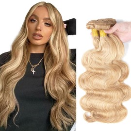 P27613 Bundles 613 Body Wave Human Hair Bundles 20 22 24 Inch Brazilian 613 Bundles Human Hair Two Tone Honey Blonde Body Wave Bundles Hair Weave Highlight 613 Bundles