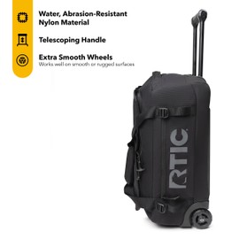 RTIC Road Trip Rolling Duffle Bag with Wheels for Men and Women, Traveling Tote for Camp, Travel, Gym, Weekender, Camping, Overnight Carry On, Sports, Spacious, Water Resistant, Medium, Black