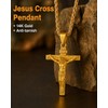 LiteVibe 14K Gold Rope Chain Crucifix Style Cross Pendant Necklace