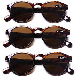 AQWANO Bifocal Reading Sunglasses for Women Men, 3 Pack Outdoor Sunglasses Fashion Bifocal Sun Readers with Spring Hinge, 3.5