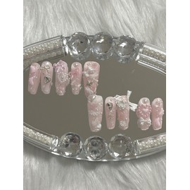 Budavalle handmade nail tips - long ballerina / 부다발레 수제네일팁 - 롱 발레리나
