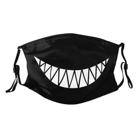 ENBBHZU Funny Shark Mouth Teeth Face Mask with 2 Filters Breathable Adjustable Cloth Masks Balaclavas for Men Women & Teens