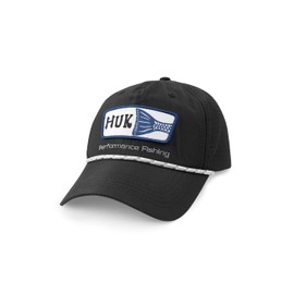 HUK Men's Standard Patch Performance, Lightweight Fishing Hat with Anti Glare Under Visor, Black