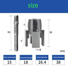 Integrated Internal & External Pipe Threading Tool, Pipe Thread Cutting Tool for PVC, PVC Pipe Threader Set 1/2'' 3/4'' for Electric Drill Cutting Threading (3/4")