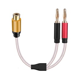 RCA Female to Banana Cable Speaker Cable Banana Plugs, TEKERA Flexible RCA Audio Cable, Phono Cable Banana Plugs Splitter for Speaker Wire Stereo Amplifier, PA3566