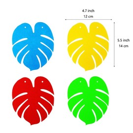SaktopDeco 2 Pack Colorful Palm Leaf Garland Felt Tropical Jungle Palm Leaf Banner for Hawaiian Luau Party Decorations Supplies