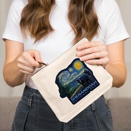 Lantern Press Shenandoah National Park, Virginia, Starry Night National Park Series, 100% Cotton Zipper Pouch, Travel Accessory, Go Bag