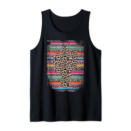 Western Serape print Cactus Leopard pattern Pink Tank Top