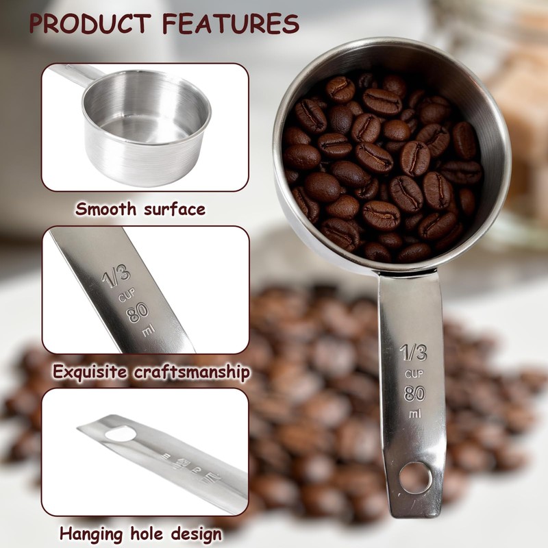 6 pcs 1 Cup Measuring Cup, Stainless Steel Measuring Cups,