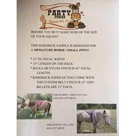 Party Ponies Southwest Miniature Horse/SM Pony Bareback Saddle Sets (Bareback Saddle with Stirrups)