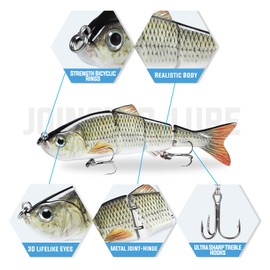TRUSCEND Fishing Lures Plugs for Bass Trout Crappie Swim Baits Fishing Gear Accessories for Walleye and Pike Slow Sinking Freshwater Saltwater Jigs, Amazing Fishing Gifts for Men