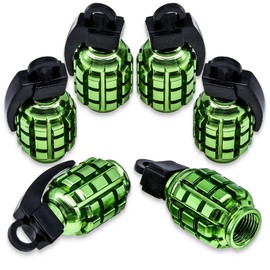 MEAJOO MEAJOO 6PCS Tire Valve Stem Caps, Stainless Steel Tire Valve Caps Wheel Valve Caps for Cars, Trucks, SUV, Motorcycles, Bicycles (Green)