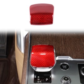 HAPPYHORSE Car Gear Shift Knob Head Cover Trim Compatible with Land Rover Range Rover Sport/Vogue，VELAR/Discovery 5，Carbon Fiber Gear Shift Knob Head Protective Cover Decoration (red)