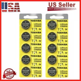 Toshiba 10 x New Original Toshiba CR2032 CR 2032 3V LITHIUM BATTERY BR2032 DL2032 Remote