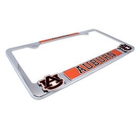 Premium All Metal Alumni License Plate Frame w/Dual 3D Logos - Second Generation (Auburn)