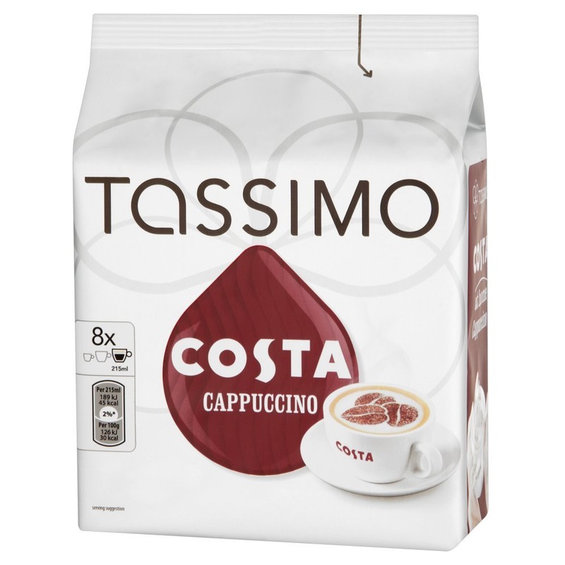Tassimo Costa Cappuccino Coffee (16 pods, 8 servings)
