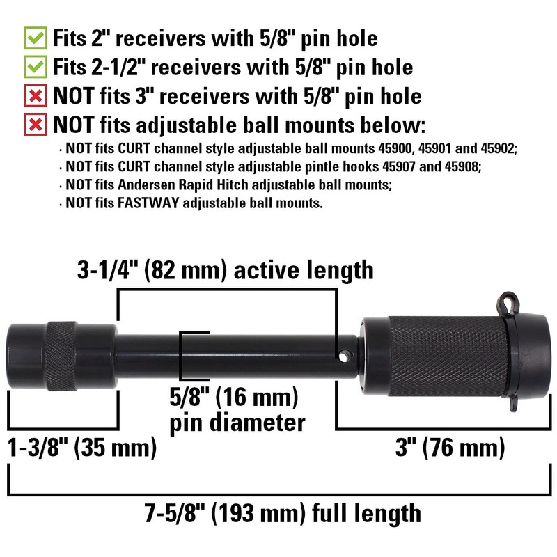 TowWorks 79632 Keyed Alike 5/8" Trailer Hitch Lock Set with