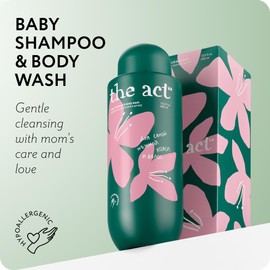 The Act Organic Baby Shampoo and Body Wash with Chamomile – Hypoallergenic, Natural Oils, Tear-Free, for Sensitive Skin and Fine Hair, Sulfate-, Paraben-, Phthalate-, & Dye-Free, 13.5 Fl. Oz